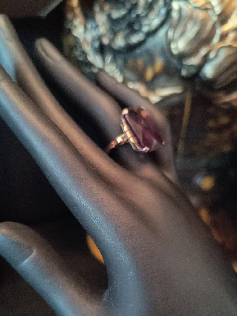 Vintage Elegant Purple Crystal Statement Ring - Women Jewelry